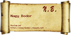 Nagy Bodor névjegykártya